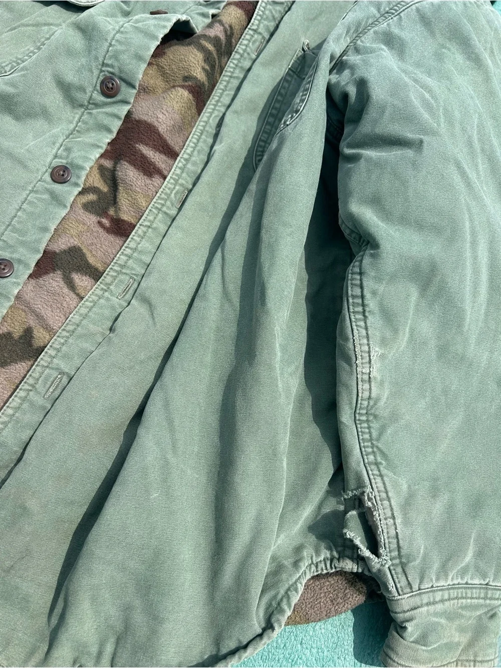 Puritan Olive Green Jacket with Camouflage Fleece Lining